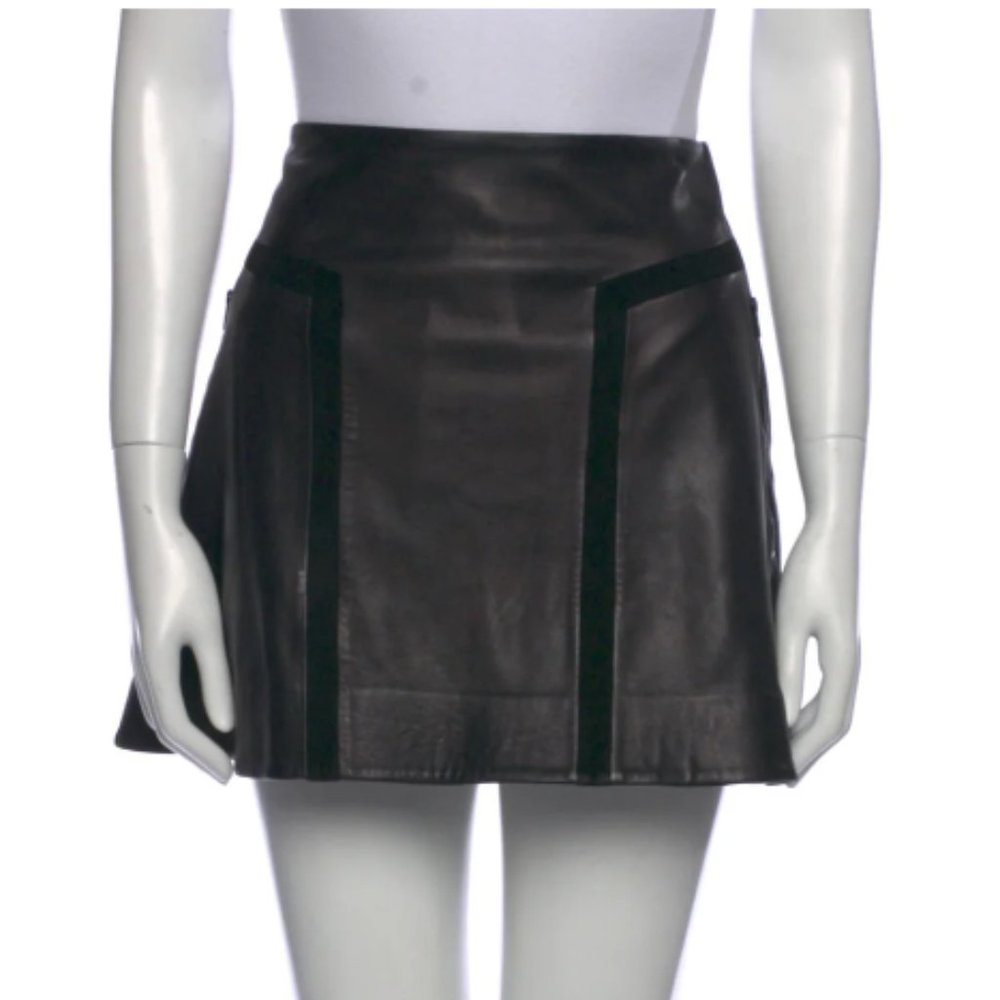 Rag & Bone Lamb Leather Skirt